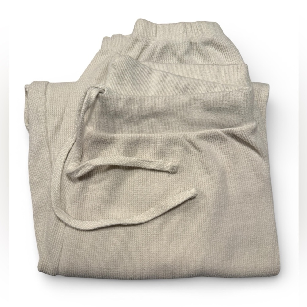 SKIMS Cream Waffle Knit Lounge Pants